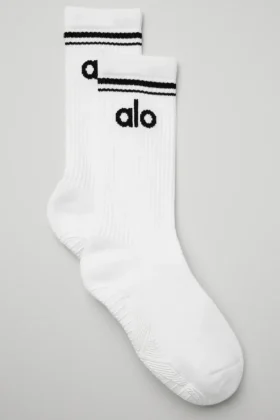 Calcetines Throwback Barre para mujer - Blanco/Negro