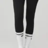 Calcetines Throwback Barre para mujer - Blanco/Negro