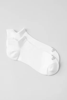 Calcetines unisex de alto rendimiento con lengüeta - Blanco/Titanio