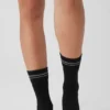 Calcetines unisex de alto rendimiento de media caña - Negro