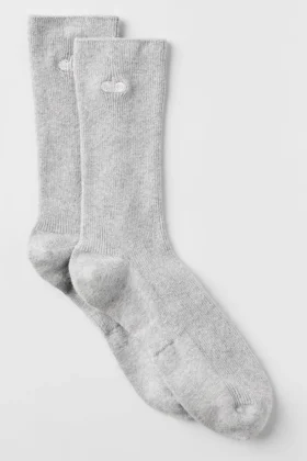 Calcetines unisex de caña media discretos - Gris jaspeado deportivo