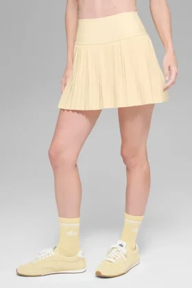 Calcetines unisex de caña media estilo retro – Amarillo candlelight/Blanco