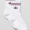 Calcetines unisex de caña media estilo retro - Blanco/Burdeos