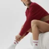 Calcetines unisex de caña media estilo retro - Blanco/Rojo «Summer Romance»