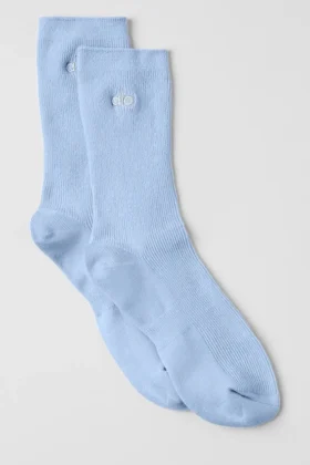 Calcetines unisex de caña media «Understated» - Azul concha