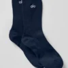 Calcetines unisex de caña media y diseño discreto - Azul marino