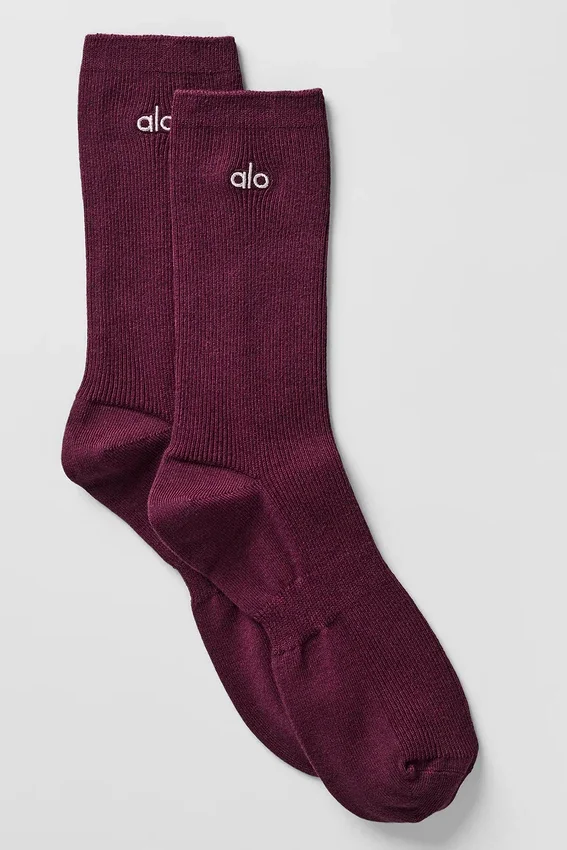 Calcetines unisex de caña media y diseño discreto - Burdeos