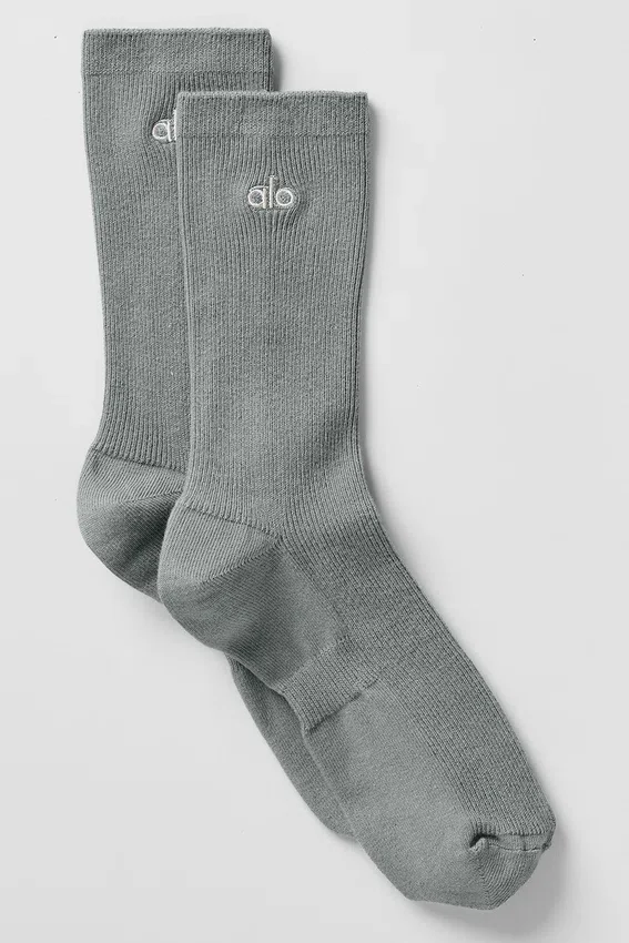Calcetines unisex de caña media y diseño discreto - Gris lunar