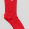 Calcetines unisex de caña media y diseño discreto - Rojo brillante
