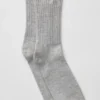 Calcetines unisex de lana y cachemira con efecto escarchado - Gris claro jaspeado/marfil