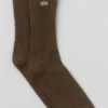 Calcetines unisex de lana y cachemira con efecto escarchado - Marrón espresso jaspeado/marfil