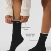 Calcetines unisex de lana y cachemira con efecto escarchado - Negro/Marfil