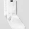 Calcetines unisex de media caña con fruncido - Blanco