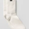 Calcetines unisex de media caña con fruncido - Marfil