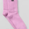 Calcetines unisex de media caña con fruncido - Rosa corazón de caramelo
