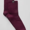 Calcetines unisex de media caña con puño fruncido - Burdeos