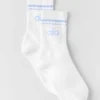 Calcetines unisex de talle medio estilo retro - Blanco/Azul Provenza claro