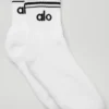 Calcetines unisex de talle medio estilo retro - Blanco/Negro