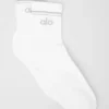 Calcetines unisex de talle medio estilo retro - Blanco/Titanio