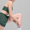 Calcetines unisex de talle medio estilo retro - Blanco/Verde trébol