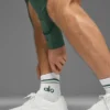 Calcetines unisex de talle medio estilo retro - Blanco/Verde trébol