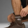Calcetines unisex de talle medio estilo retro - Espresso/Blanco