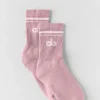 Calcetines unisex de talón medio estilo retro - Rosa vintage/Blanco