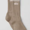 Calcetines unisex Throwback - Grava/Blanco