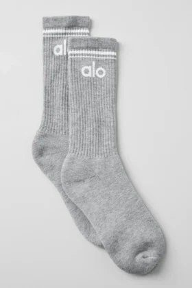 Calcetines unisex «Throwback» - Gris jaspeado deportivo/Blanco