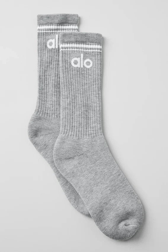Calcetines unisex «Throwback» - Gris jaspeado deportivo/Blanco
