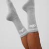 Calcetines unisex «Throwback» - Gris jaspeado deportivo/Blanco