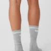Calcetines unisex «Throwback» - Gris jaspeado deportivo/Blanco