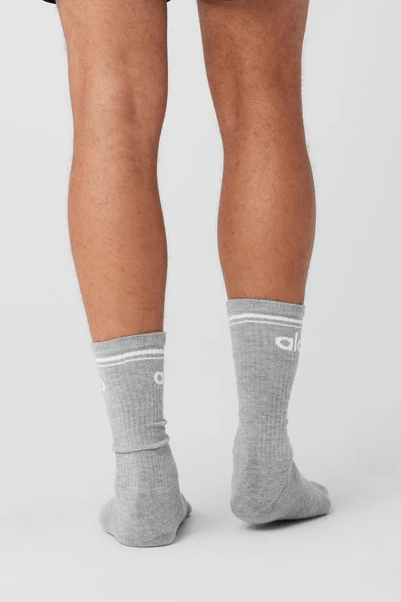 Calcetines unisex «Throwback» - Gris jaspeado deportivo/Blanco