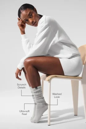 Calcetines unisex «Washed Scrunch» – Gris difuminado