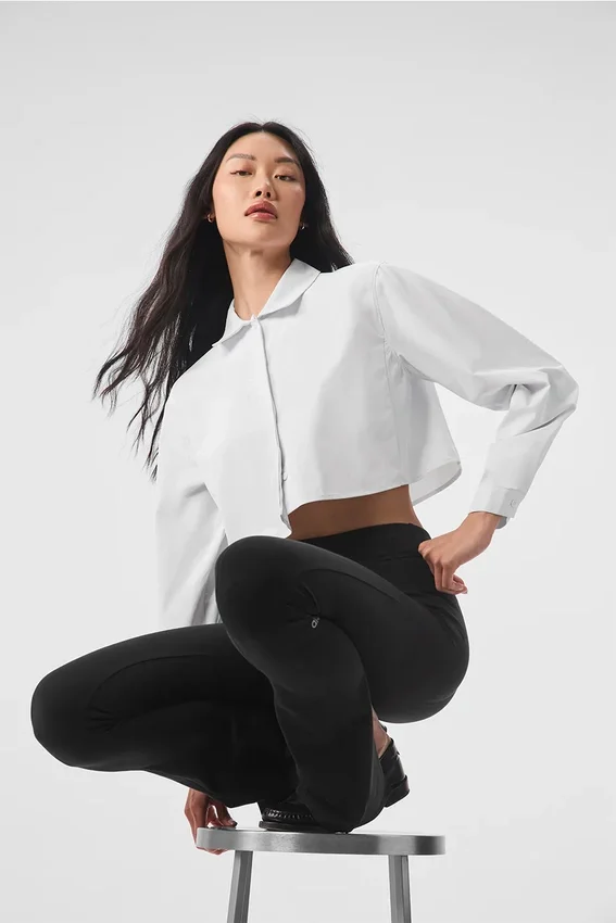 Camisa corta abotonada «Take Me Out» - Blanca