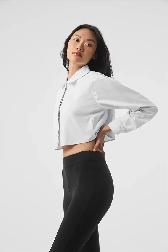 Camisa corta abotonada «Take Me Out» - Blanca