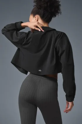 Camisa corta abotonada «Take Me Out» – Negro