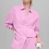 Camisa de algodón «Real Deal» con botones y manga larga - Rosa Candy Heart