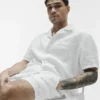 Camisa de manga corta abotonada Linen Days - Blanca