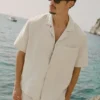 Camisa de manga corta con botones Linen Days - Color hueso