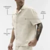 Camisa de manga corta con botones Linen Days - Color hueso