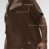 Camisa de manga corta con botones Satin Horizon - Espresso