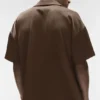 Camisa de manga corta con botones Satin Horizon - Espresso