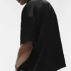 Camisa de manga corta con botones Satin Horizon - Negro