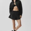 Camisa de manga larga a rayas finas «Daylight» con botones — Negro/Titanio