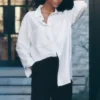 Camisa de manga larga con botones Dreamscape - Blanca