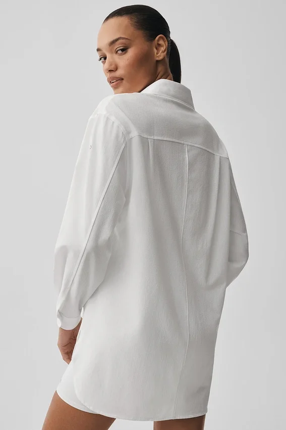 Camisa de manga larga con botones Dreamscape - Blanca
