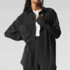 Camisa de manga larga con botones «Dreamscape» — Negro