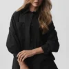 Camisa de manga larga con botones «Real Deal» de algodón - Negro