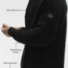 Camisa de manga larga con botones y tejido Shift Knit - Negro